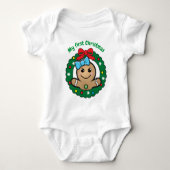 🎅 Mijn 1e kerstfeest voor lieve pasgeboren meisje Romper (Voorkant)