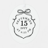 Mijn 1e Kerstkrabbel Bow Baby Foto Keepsake Metalen Ornament (Achterkant)