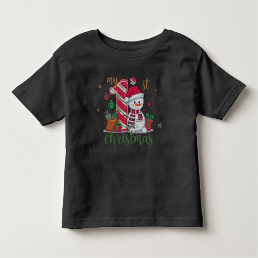 Mijn 1e Kerstman van Sneeuw Kinder Shirts (Voorkant)