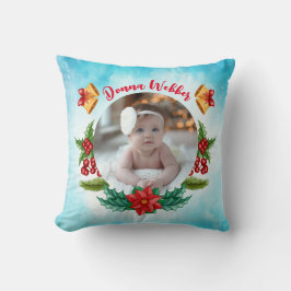 Mijn 1e Kerstmis Blauw Kussen