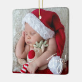 Mijn 1e Kerstmis Pasgeboren Baby Geboortestatistie Keramisch Ornament (Links)