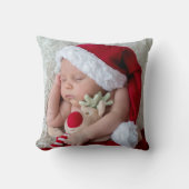 Mijn 1e Kerstmis Pasgeboren Baby Geboortestatistie Kussen (Voorkant)