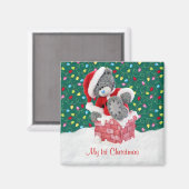 Mijn 1e Kerstmis - Santa Teddy Bear Magnet (Voorkant / Achterkant)