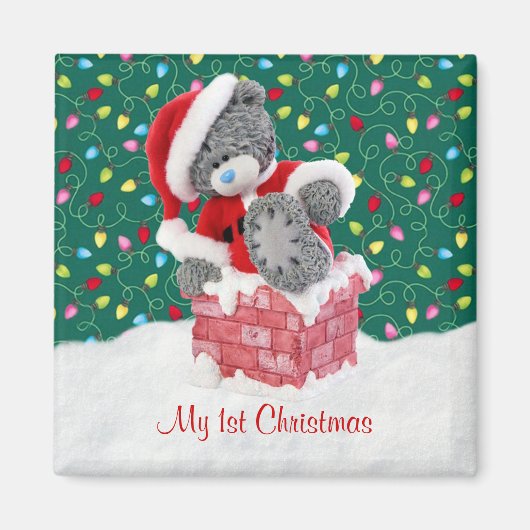 Mijn 1e Kerstmis - Santa Teddy Bear Magnet (Voorkant)