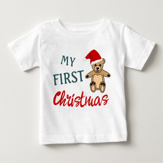 Mijn 1e Kerstmis Teddysant Teddybeer Hoed (Voorkant)