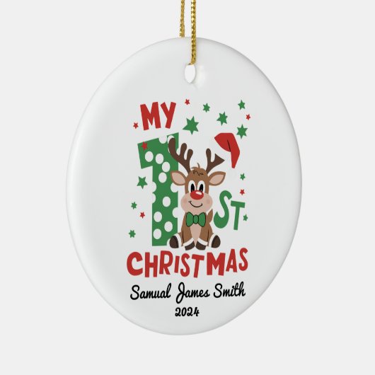 Mijn 1e Kerstrendier - Custom Keramisch Ornament (Rechts)