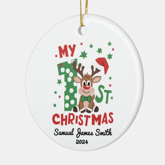 Mijn 1e Kerstrendier - Custom Keramisch Ornament (Links)