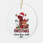 Mijn 1e Kerstrendier – Gepersonaliseerd Keramisch Ornament (Links)