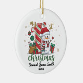 Mijn 1e Kerstsneeuwpop - Custom Keramisch Ornament (Rechts)