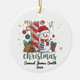 Mijn 1e Kerstsneeuwpop - Custom Keramisch Ornament