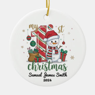 Mijn 1e Kerstsneeuwpop - Custom Keramisch Ornament