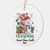 Mijn 1e Kerstsneeuwpop - Custom Keramisch Ornament (Links)