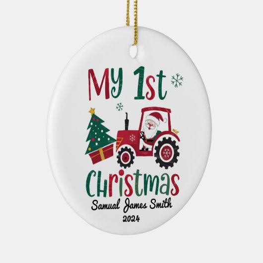 Mijn 1e Kersttractor - Custom Keramisch Ornament (Rechts)