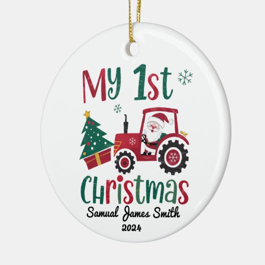 Mijn 1e Kersttractor - Custom Keramisch Ornament (Links)