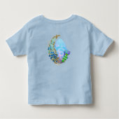 Mijn 1e Pasen bloemenkrans Blauwe Konijn Roze Bloe Kinder Shirts (Achterkant)