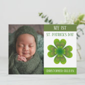 Mijn 1e St. Patrick's Dag Baby Foto Klavertjes  Feestdagenkaart (Staand voorkant)