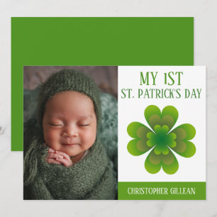 Mijn 1e St. Patrick's Dag Baby Foto Shamrocks Feestdagenkaart