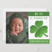 Mijn 1e St. Patrick's Day Baby Foto Klavertjes Hol Feestdagenkaart (Voorkant)