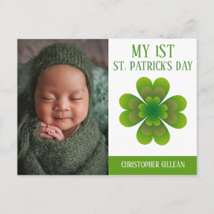 Mijn 1e St. Patrick's Day Baby Foto Shamrocks Feestdagenkaart