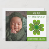 Mijn 1e St. Patrick's Day Baby Foto Shamrocks Feestdagenkaart (Voorkant)