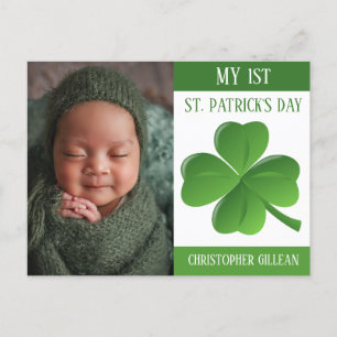 Mijn 1e St Patrick's Day Baby Foto Shamrocks Holi Feestdagenkaart