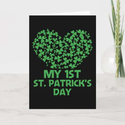 Mijn 1e St Patrick's Day Heart Shamrock Kaart (Voorkant)