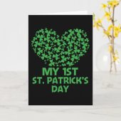 Mijn 1e St Patrick's Day Heart Shamrock Kaart (Gele Bloem)