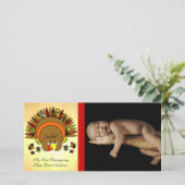 Mijn 1e Thanksgiving Mooie Kalkoen Fotokaart  Feestdagenkaart (Staand voorkant)