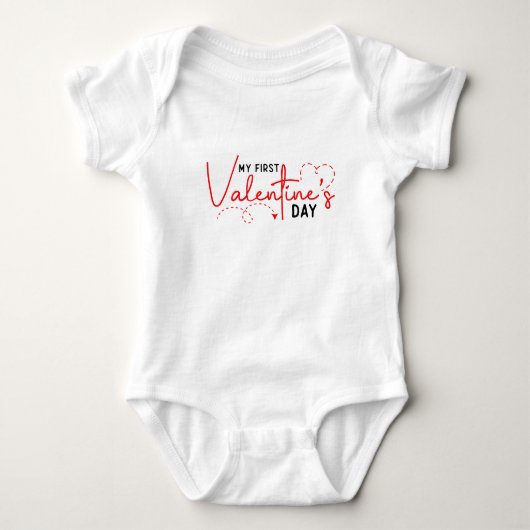 Mijn 1e Valentijnsdag babyshirt Romper (Voorkant)