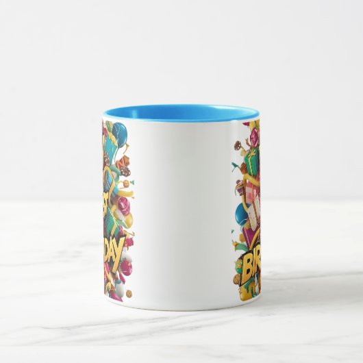 Mijn 1e verjaardag koekjes taart en ballonnen mok (Midden)