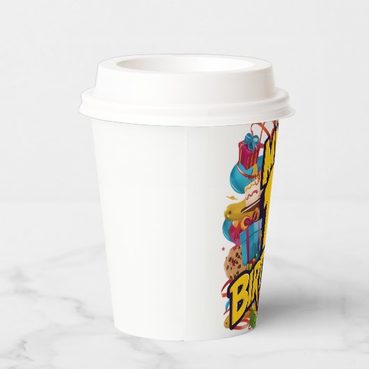 Mijn 1e verjaardag koekjes taart en ballonnen papieren bekers (Rechts)