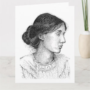 Mijn 2004 inktekening van Virginia Woolf kaart