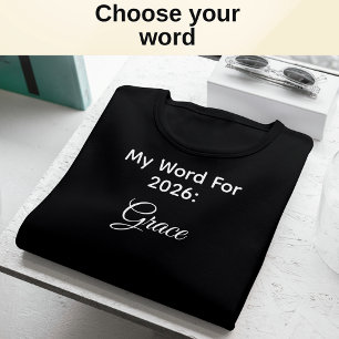 Mijn 2026 Woord van het Jaar Grace Minimaal Letter T-shirt