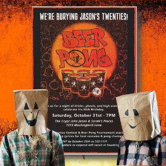 Mijn 20-er jaren begraven Halloween Beer Pong & Ve Kaart