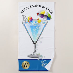 MIJN 2-weekse uitverkoop Drink en dive Beach Towel Strandlaken