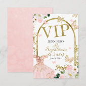 Mijn 3 Jaar Blush Floral VIP Pas Kaart (Voorkant / Achterkant)