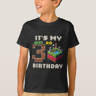 Mijn 3e verjaardag Pixel Game 3 Taart Video Spelen T-shirt