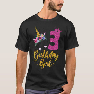 Mijn 3e verjaardag Unicorn-kleding voor Toddler Gi T-shirt