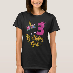 Mijn 3e verjaardag Unicorn-kleding voor Toddler Gi T-shirt
