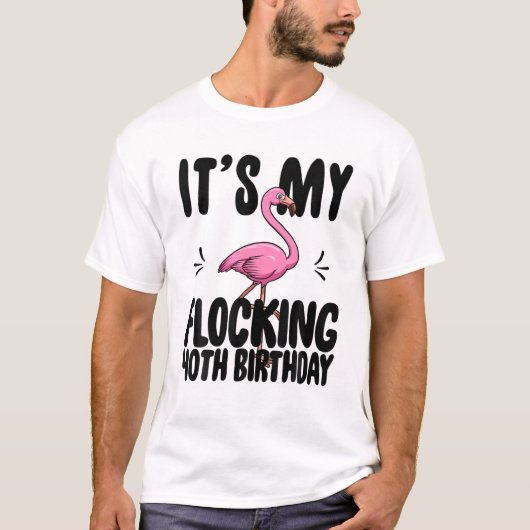 Mijn 40e verjaardag grappige roze flamingo t-shirt (Voorkant)