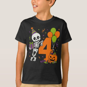 Mijn 4e verjaardag skelet Halloween wordt 4 jaar T-shirt