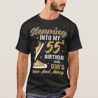 Mijn 55e verjaardag vieren met Gods genade T-shirt