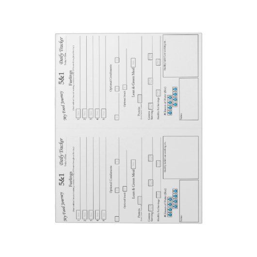 Mijn 5 - 1 voedingstracker notitieblok (Linkerzijde)