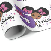 Mijn 5e Verjaardag Zwart Meisje Glitter Princess D Cadeaupapier (Rol Hoek)