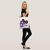 Mijn 5e Verjaardag Zwart Meisje Glitter Princess D Tote Bag (Op model)