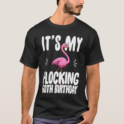Mijn 60e verjaardag roze flamingo t-shirt (Voorkant)