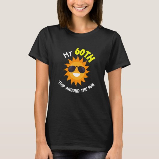 Mijn 60ste reis rond de zon Grappige 60ste verjaar T-shirt (Voorkant)