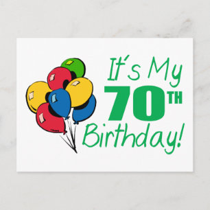Mijn 70e verjaardag (ballonnen) briefkaart