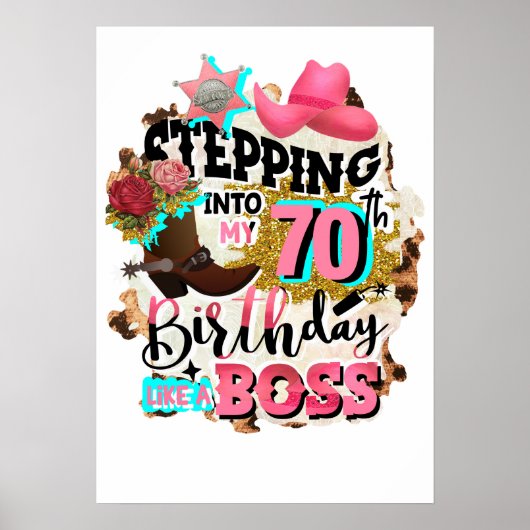 Mijn 70ste verjaardag als een baas poster (Voorkant)