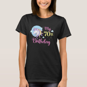 Mijn 70ste verjaardag Leuke Eenhoorn T-shirt